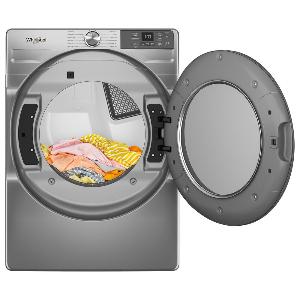 Whirlpool 7.4 Cu. Ft. Smart Front Load Gas Dryer with Wrinkle Shield Option in Radiant Silver, , large