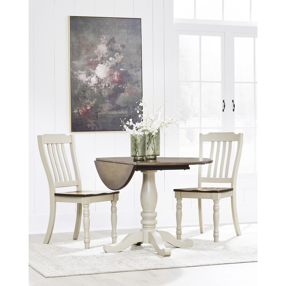 Ashley Wirloni Dining Table in Antique White and Medium Brown - Table Only, , large