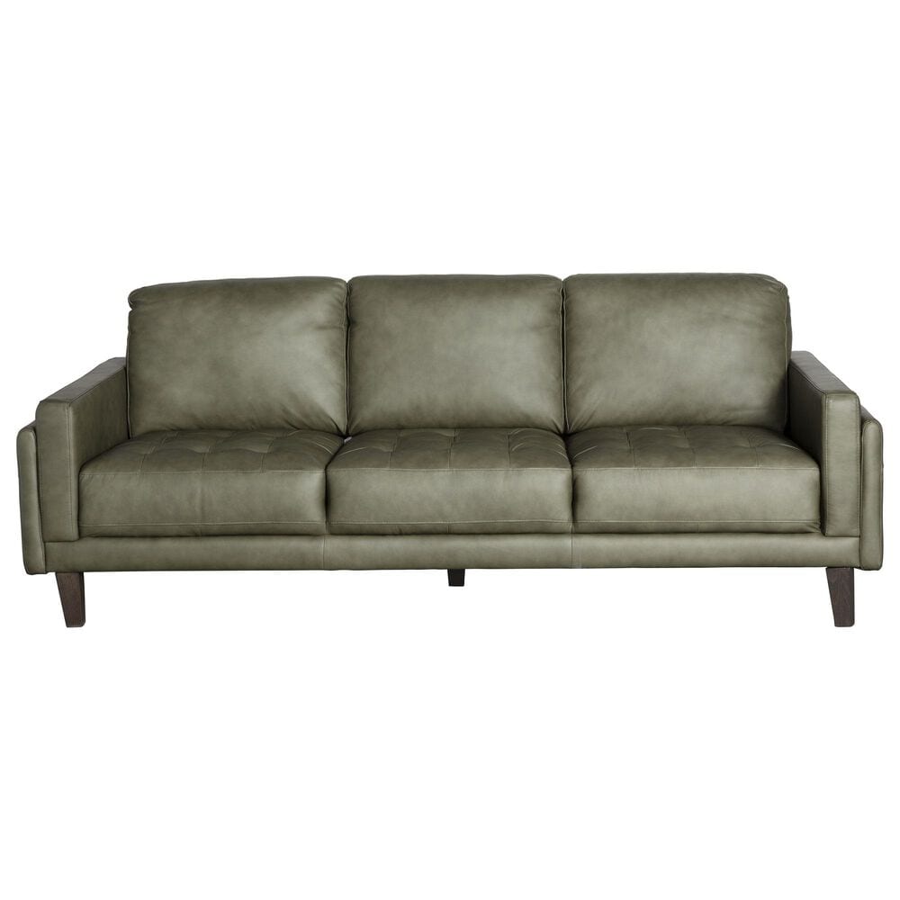 Chateau D"ax Leather Stationary  Sofa in Olive, , large