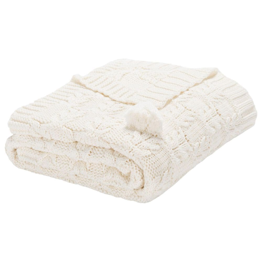 Safavieh Janie 50" x 60" Throw in Ivory, , large