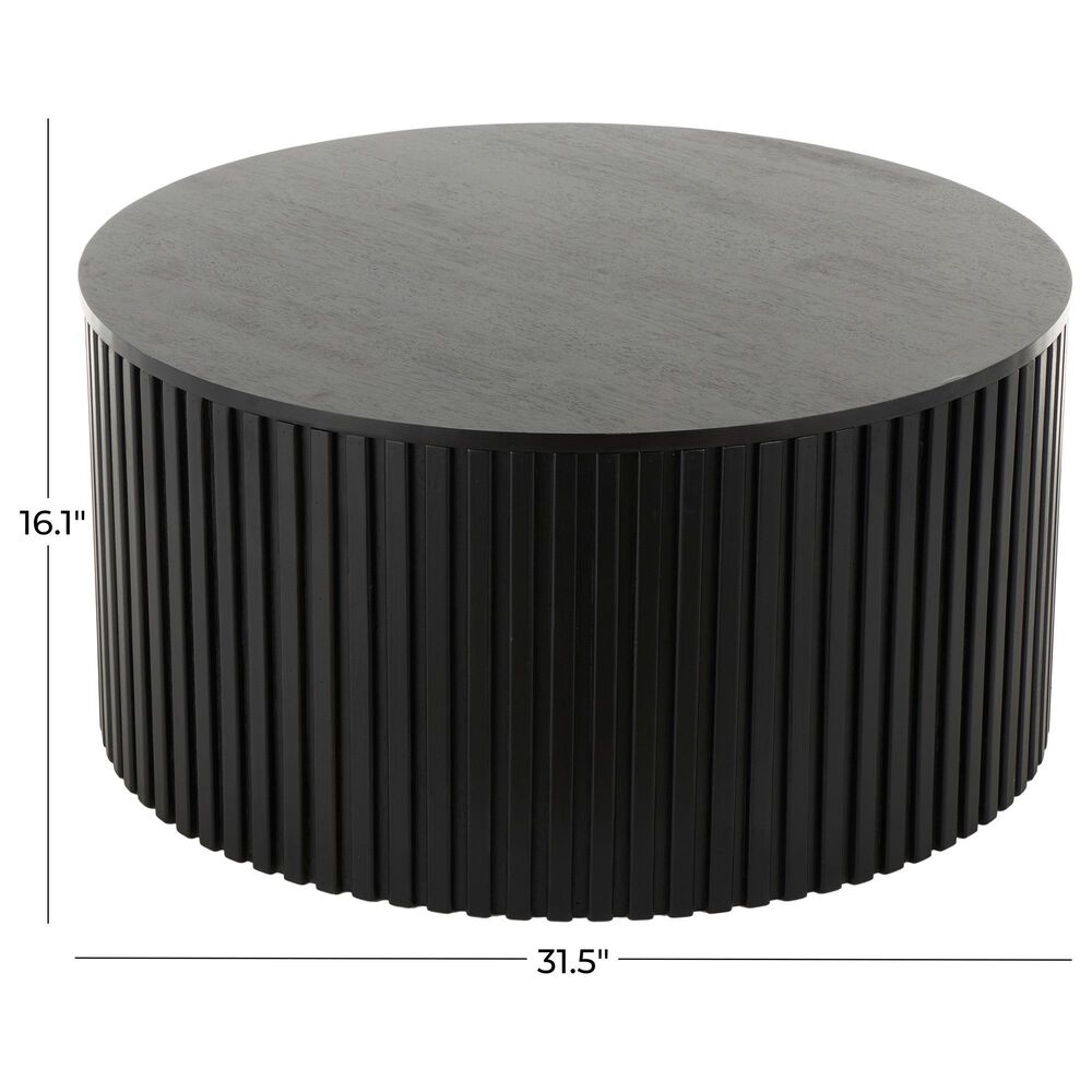 Maple and Jade Ribbed Coffee Table with Slatted Base in Black, , large