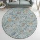 Dalyn Rug Company Silk Road Denim, Sky, Gray, Gold, Ivory and Fern 8" Round Area Rug, , large