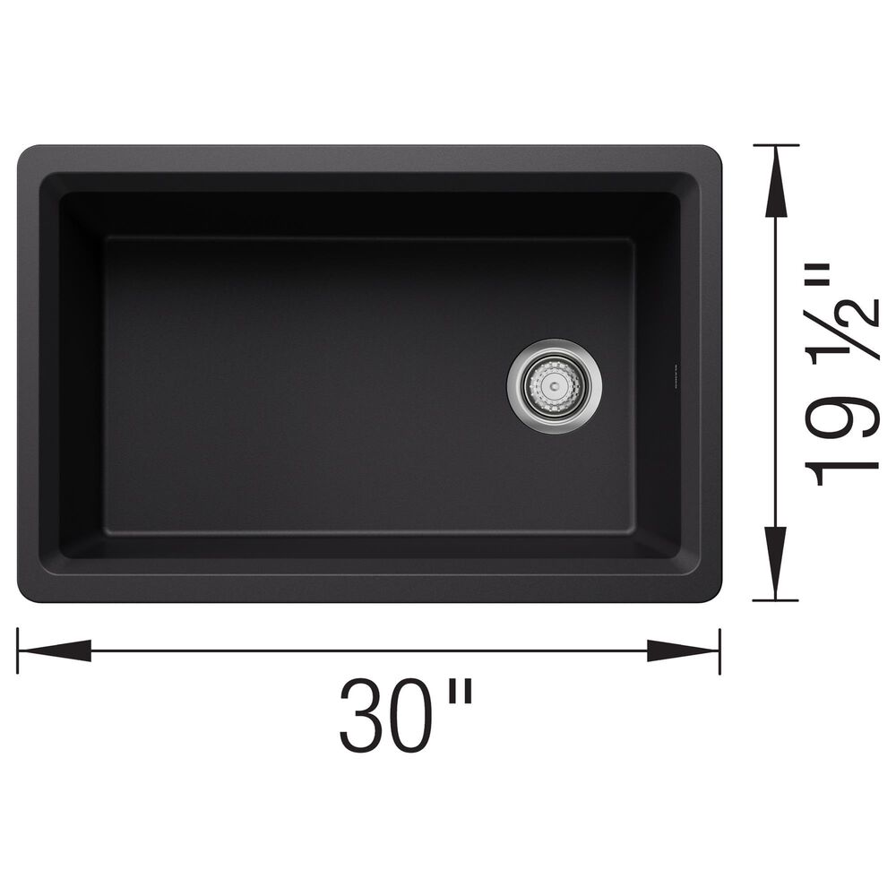 Blanco Inteos 30&quot; Undermount Single Bowl Kitchen Sink in Coal Black, , large