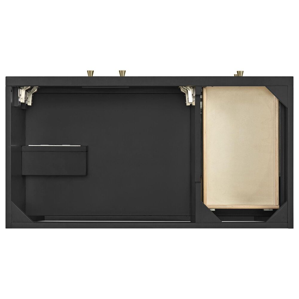 37B Isadore 36" Single Bathroom Vanity Cabinet in Tricorn Black and White Composite Stone Top and Backsplash, , large