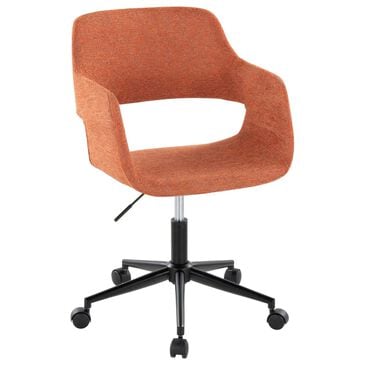 Lumisource Margarite Task Chair with Orange Fabric Cushion in Black, , large