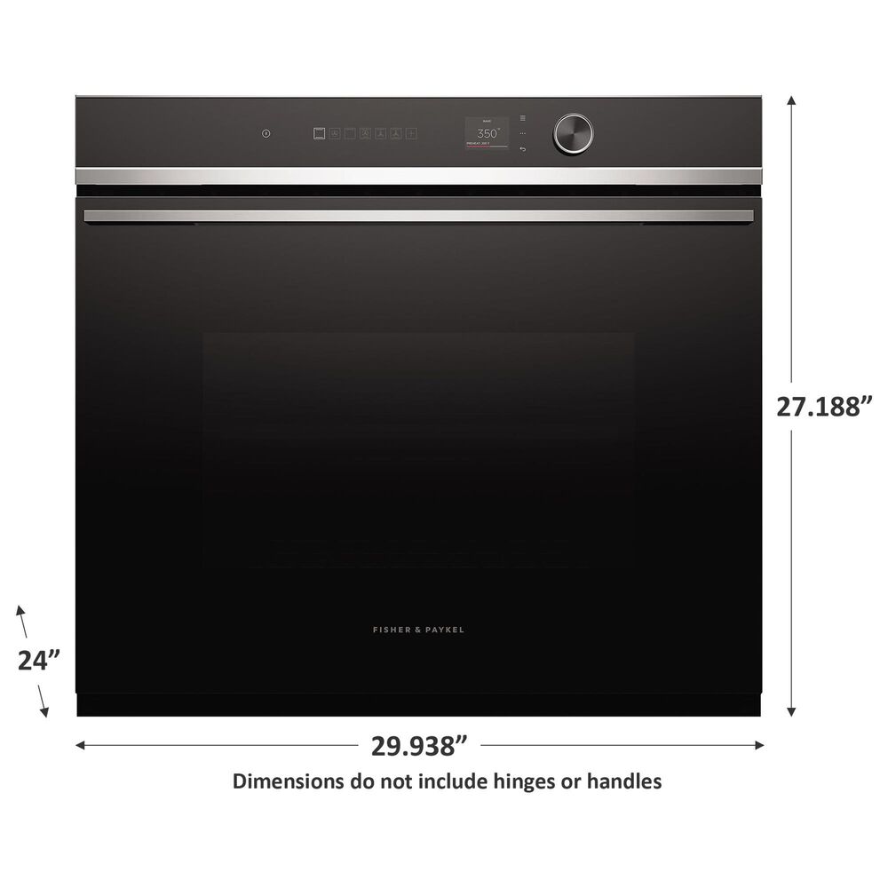 Fisher &amp; Paykel Series 7 30&quot; Contemporary Single Electric Wall Oven with 14 Functions in Stainless Steel and Black, , large