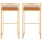 LumiSource Fuji 30" Stacker Bar Stool with Camel Upholstery in Gold (Set of 2), , large