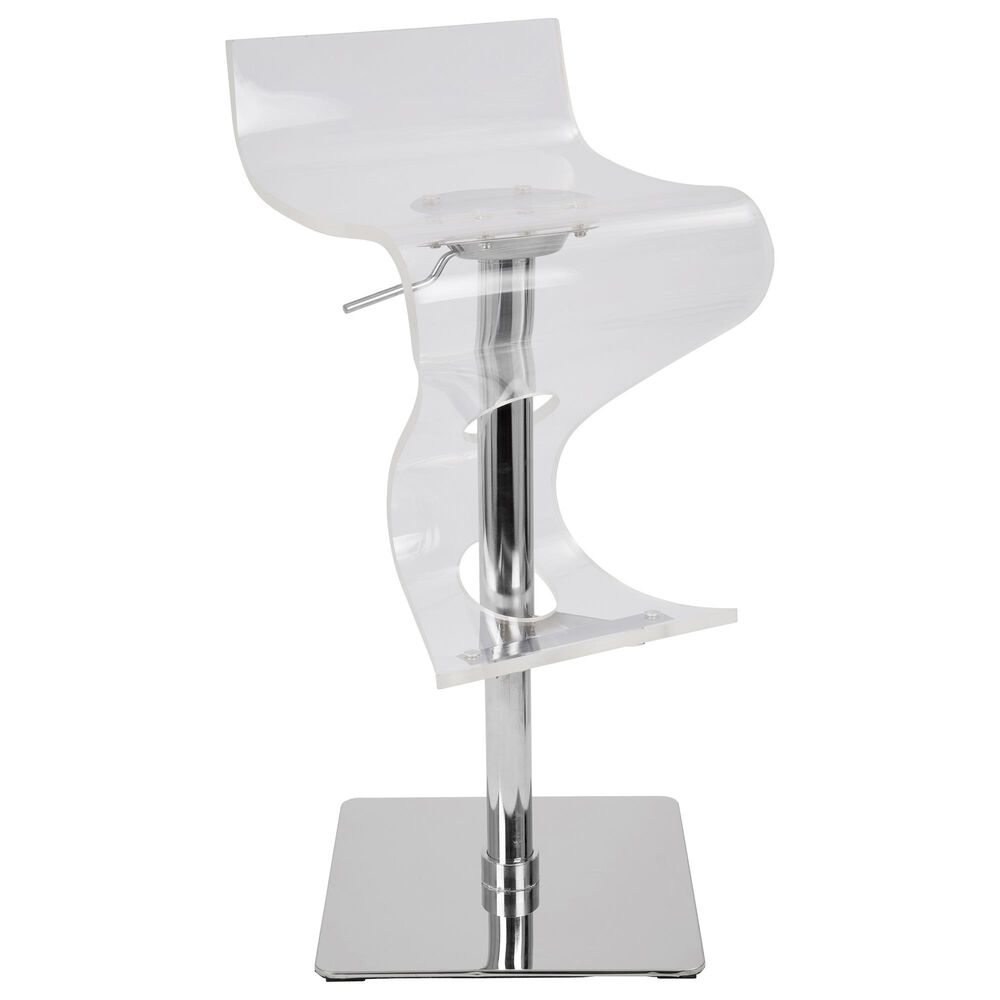 Lumisource Viva Adjustable Swivel Barstool in Clear/Chrome, , large