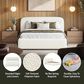 Richlands Furniture Belleville Queen Upholstered Platform Wingback Bed in Cream, , large