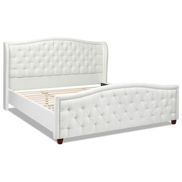 Jennifer Taylor Home Fontana King Upholstered Platform Bed in Antique White, , large