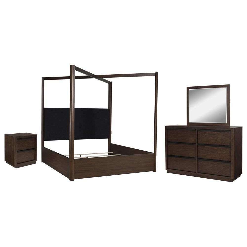 Millenium Dilenno 4-Piece King Canopy Bedroom Set in Dark Brown, , large