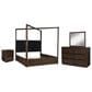 Millenium Dilenno 4-Piece King Canopy Bedroom Set in Dark Brown, , large