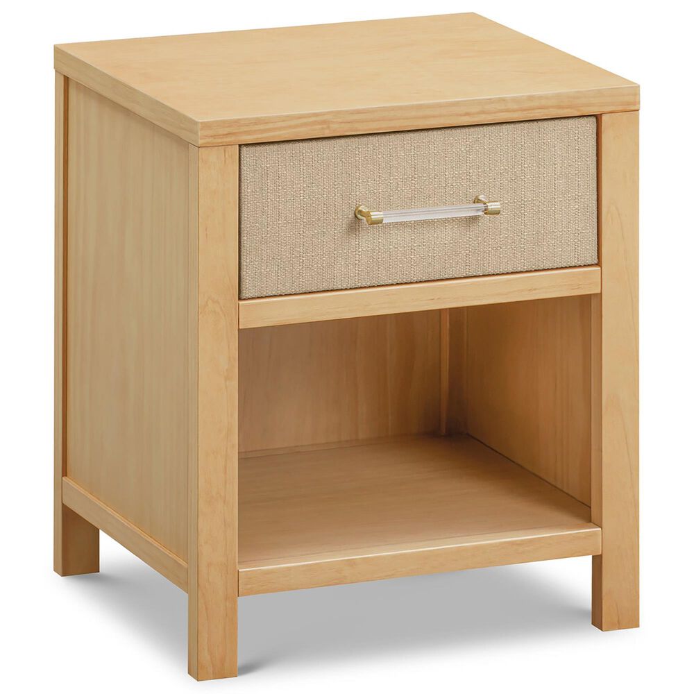 DaVinci Eloise Nightstand with Sand Upholstered Drawer in Honey, , large