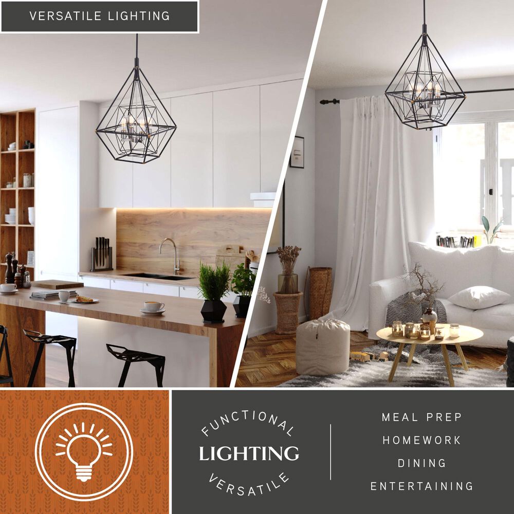 Vaxcel Bartlett 4-Light Pendant in Oil Rubbed Bronze and Satin Nickel, , large
