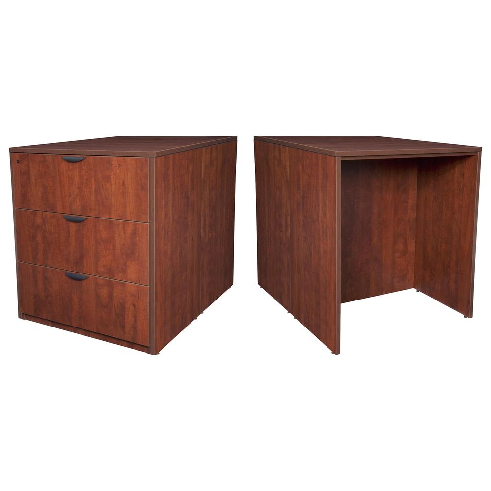 Regency Global Sourcing Legacy Stand Up Back to Back Lateral File & Desk in Cherry, , large