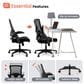 HOMLUX Swivel Ergonomic Office Chair with Headrest Lumbar Support in Black, , large