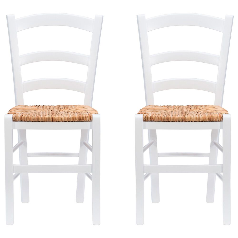 Linon Home Decor Carmelo Side Chair in White (Set of 2), , large