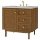 James Martin Laurent 36" Single Bathroom Vanity in Honey Oak with 3 cm Eternal Jasmine Pearl Silestone Top and Rectangular Sink, , large
