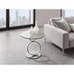 Casana Satellite End Table in Chrome and Clear, , large