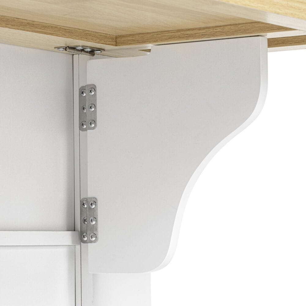 HOMLUX 51" Kitchen Island with Pull Out Trash Can Storage in White, , large