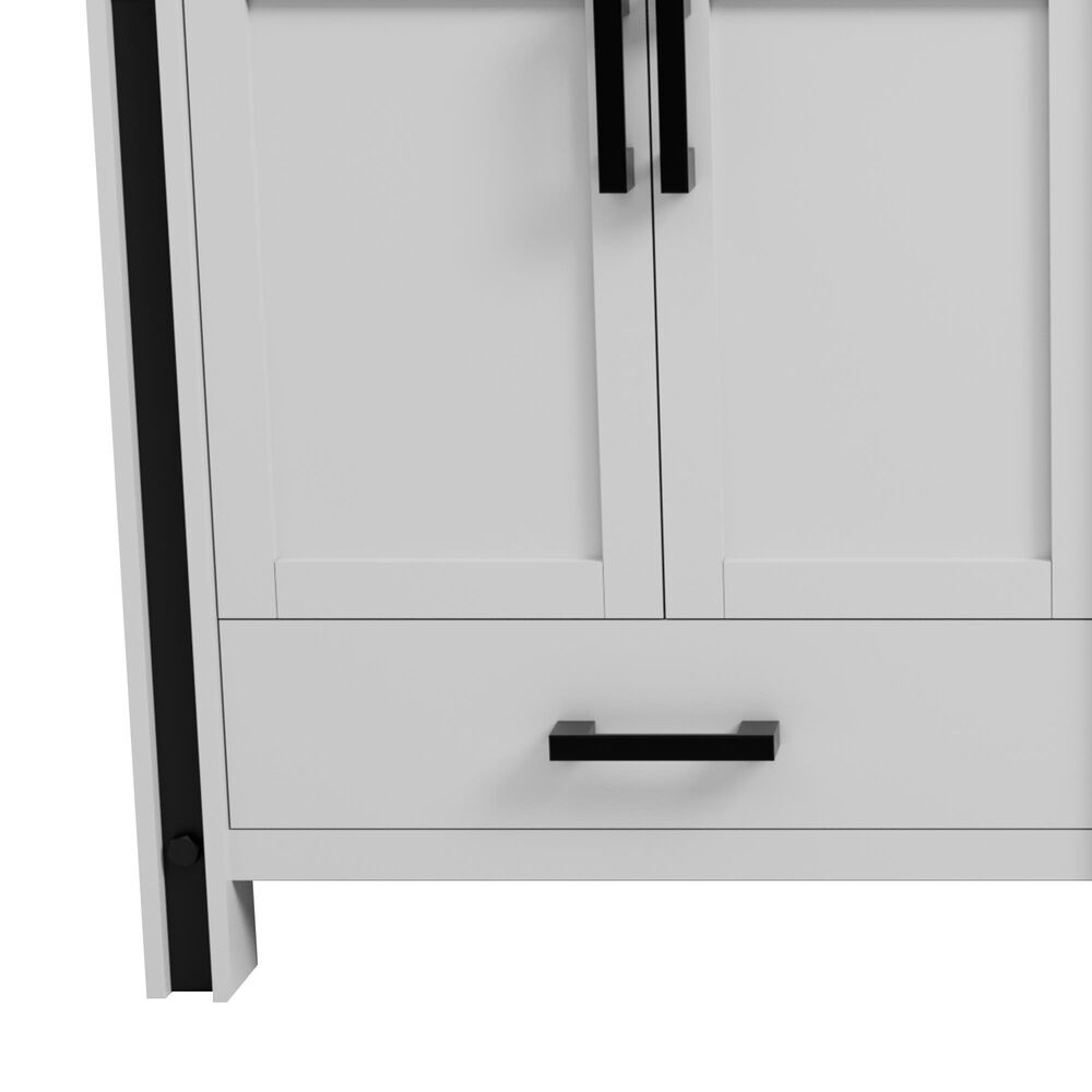 Lexora Home Ziva 60" Double Bathroom Vanity in White with 2 cm White Cultured Marble Top and Rectangular Sinks, , large