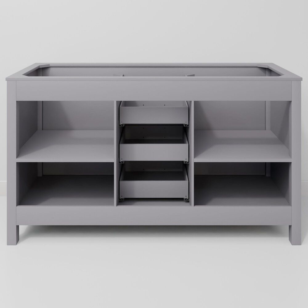 Lexora Home Marsyas 60" Double Bathroom Vanity in Dark Grey with White Carrara Marble Top and Rectangular Sinks, , large