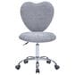 Impressions Vanity Heart Linen Swivel Vanity Chair with Grey Cushion in Matte Silver, , large