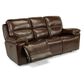 Flexsteel Fenwick Leather Power Reclining Sofa in Dark Brown, , large