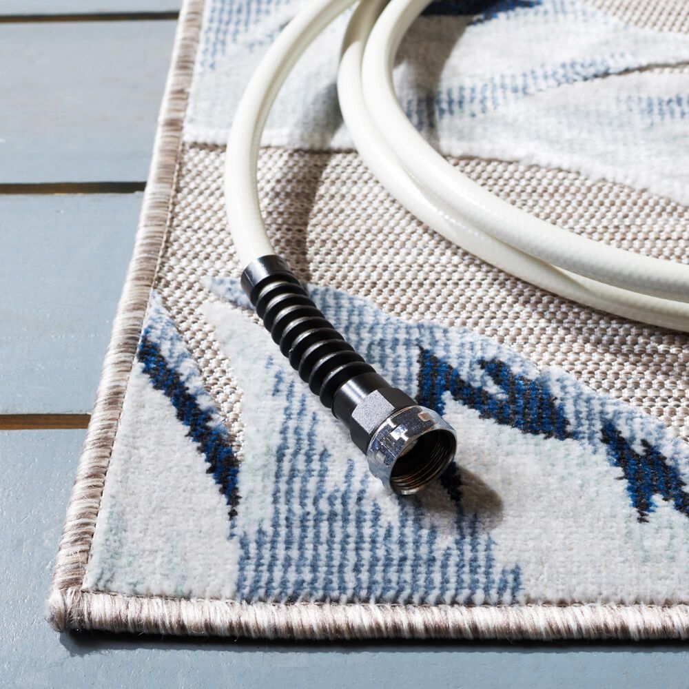 Safavieh Cabana CBN452F 6&#39;6&quot; x 9&#39;6&quot; Grey and Navy Indoor/Outdoor Area Performance Rug, , large