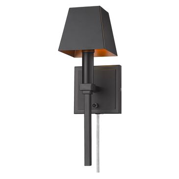 Golden Lighting Messina 1-Light Wall Sconce in Matte Black, , large