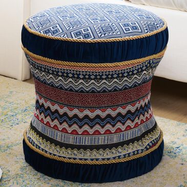 Jennifer Taylor Home Leona Ottoman in Blue Multicolored, , large