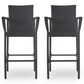 Hearth and Haven Littleton Outdoor Bar Stool in Grey (Set of 2), , large