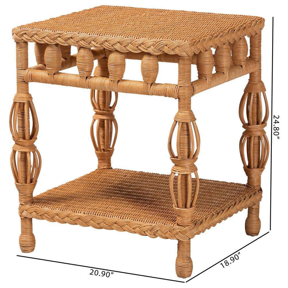 Baxton Studio Dolby End Table in Light Honey, , large