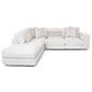 Moore Furniture Bombay 5-Piece Stationary Sectional with Ottoman in Fluffy Riverrock, , large