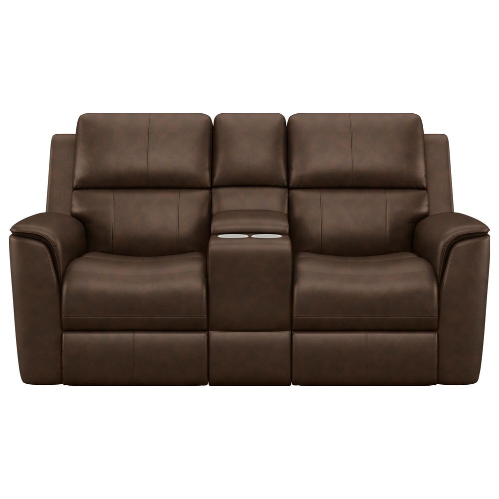 Flexsteel Henry Power Reclining Loveseat with Console and Power Headrest and Lumbar in Hickory, , large