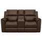 Flexsteel Henry Power Reclining Loveseat with Console and Power Headrest and Lumbar in Hickory, , large