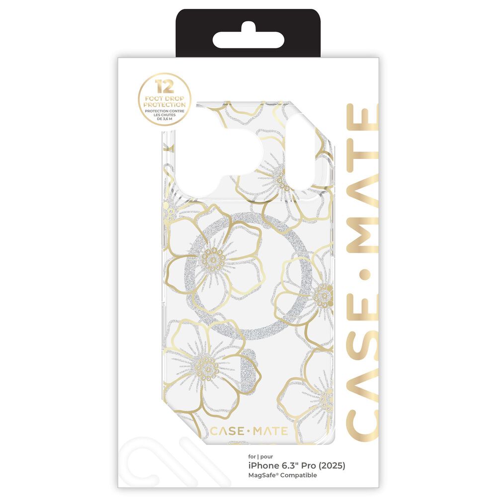 Case-Mate Floral Gems MagSafe Case for iPhone 17 Pro in Gold, , large