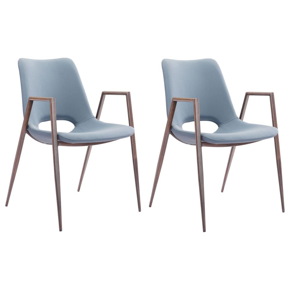 Zuo Modern Desi Dining Chair in Gray/Dark Brown (Set of 2), , large