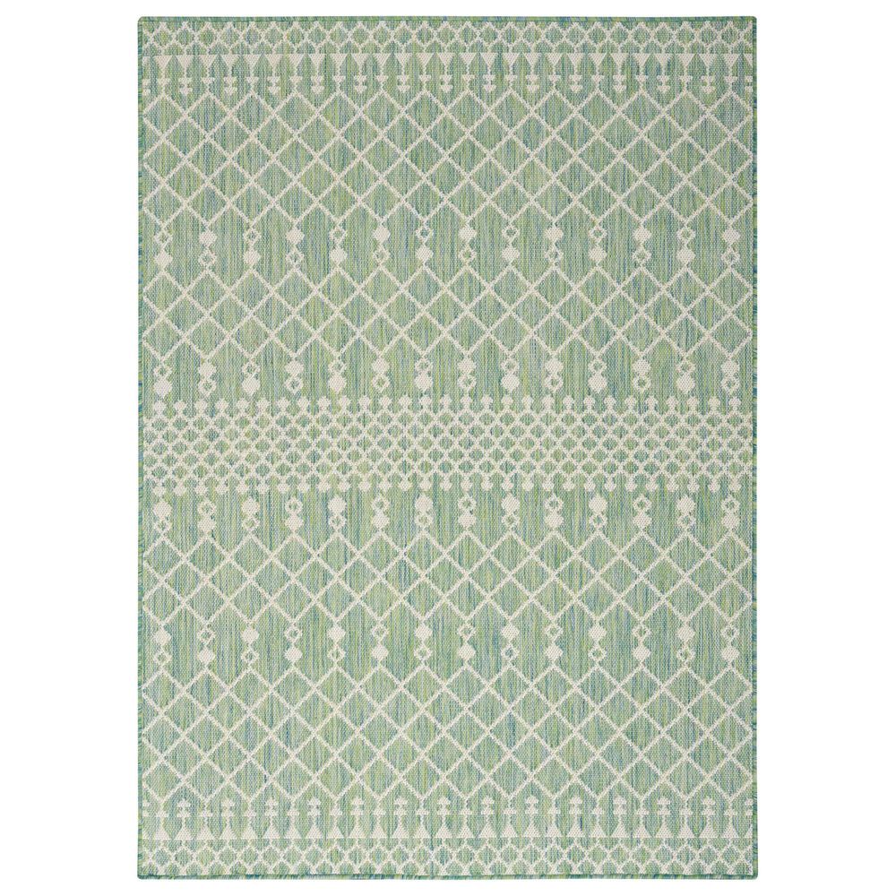 Nourison Positano Southwestern Blue and Green 7&#39; x 10&#39; Indoor/Outdoor Area Rug, , large