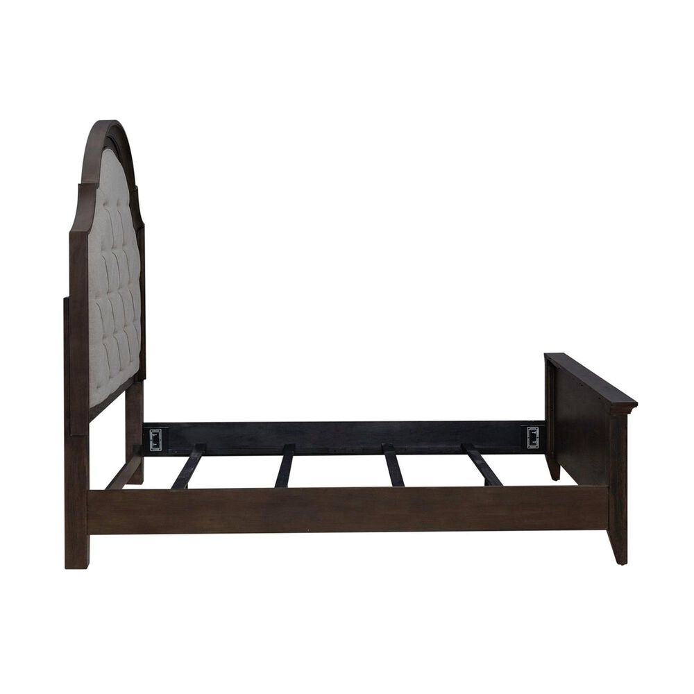 Belle Furnishings Paradise Valley Upholstered Bed and 2 Nightstands in Saddle Brown, , large