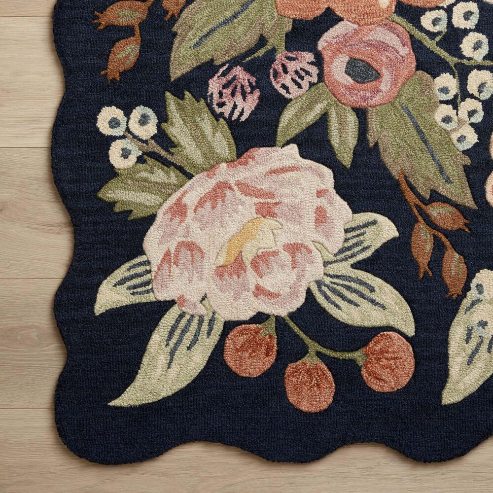 Rifle Paper Co Crafted by Cloth and Company Silhouette 5&#39; x 7&#39;6&quot; Navy Area Rug, , large