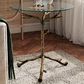 Furniture of America Lalia Side Table with Tempered Glass Top and Tree Branch Base in Matte Gold, , large