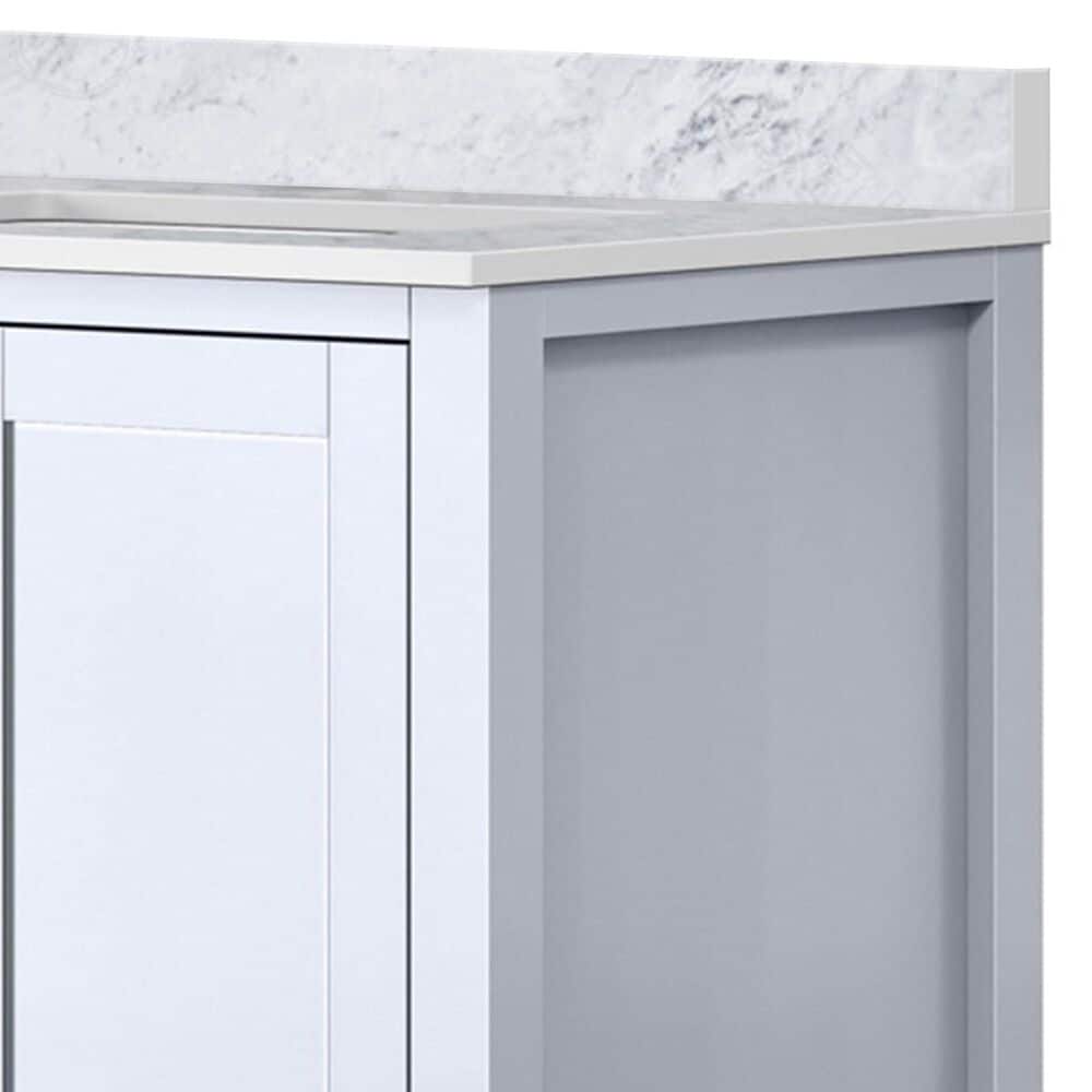 Lexora Home Jacques 30&quot; Single Bathroom Vanity in White with 2 cm White Carrara Marble Top and Rectangular Sink, , large