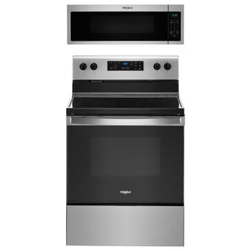 Whirlpool 2-Piece Kitchen Package with 5.3 Cu. Ft. Electric Range and Microwave in Stainless Steel, , large