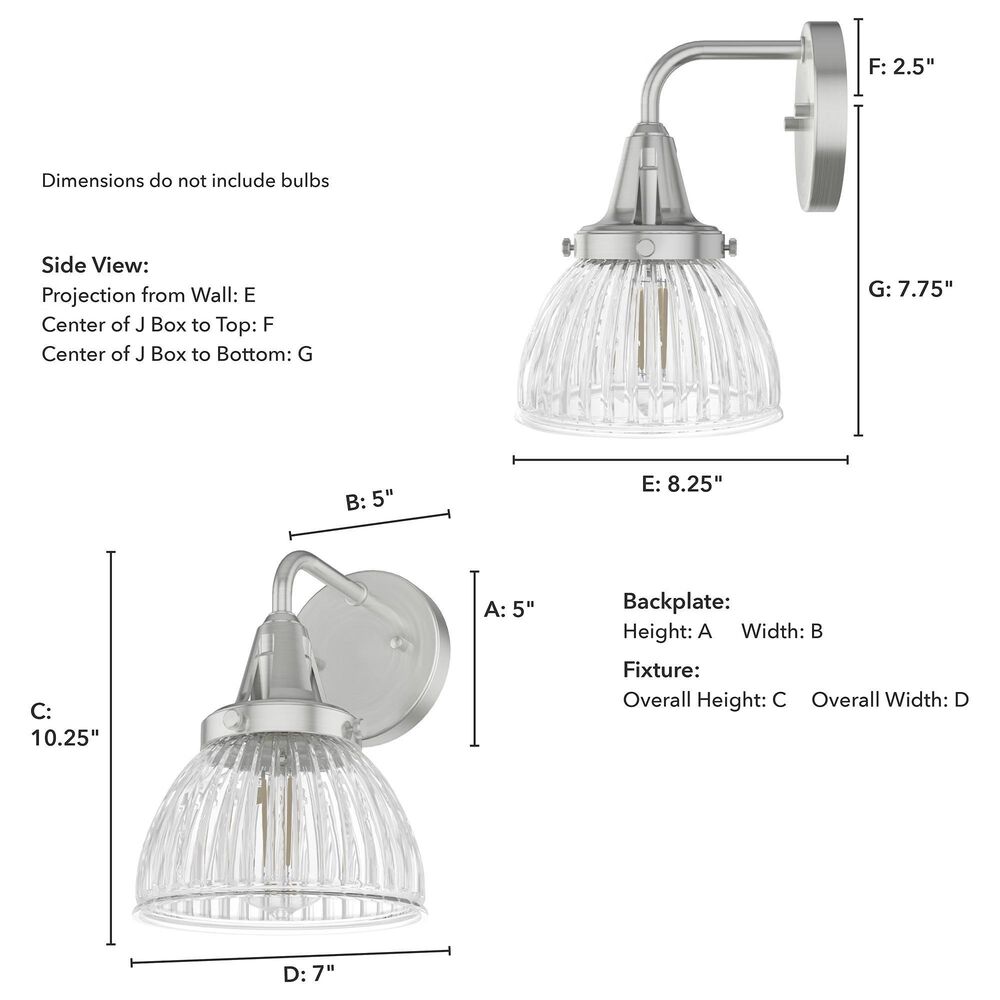 Hunter Cypress Grove 1-Light Wall Sconce in Brushed Nickel, , large