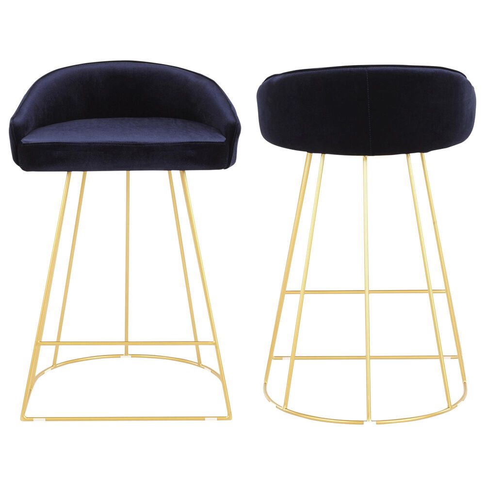 Lumisource Canary Counter Stool in Blue/Gold &#40;Set of 2&#41;, , large