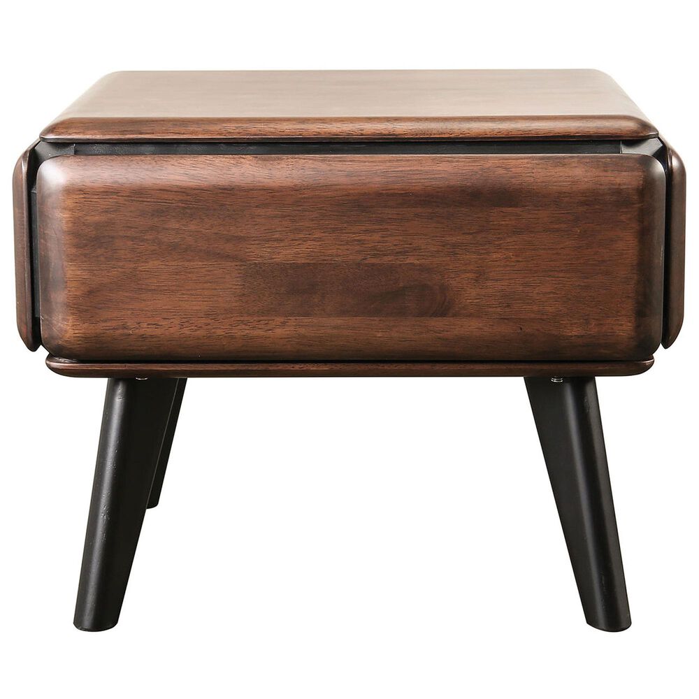Furniture of America End Table with Storage Drawer in Rich Walnut, , large