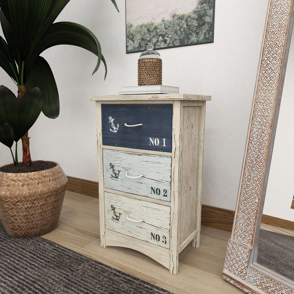 Maple and Jade Coastal Chest in White, , large