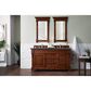James Martin Vanities Brookfield 60" Double Bathroom Vanity in Warm Cherry with 3 cm Charcoal Soapstone Quartz Top and Rectangle Sink, , large