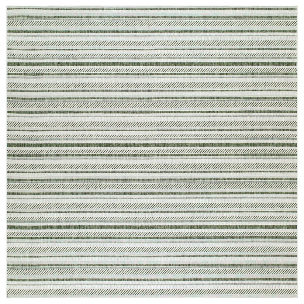 Surya Eagean EAG-2422 Grass Green, Ivory, Dark Green and Seafoam 7"10" Square Indoor/Outdoor Area Rug, , large